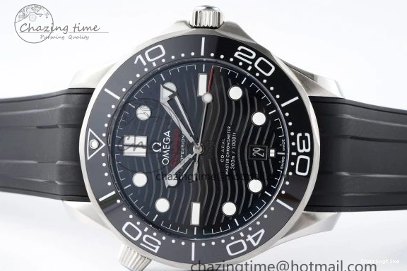 0314 Seamaster Diver 300M ZF 1:1 Best Edition Black Ceramic Black Dial on Black Rubber Strap A EasyMatch 7821